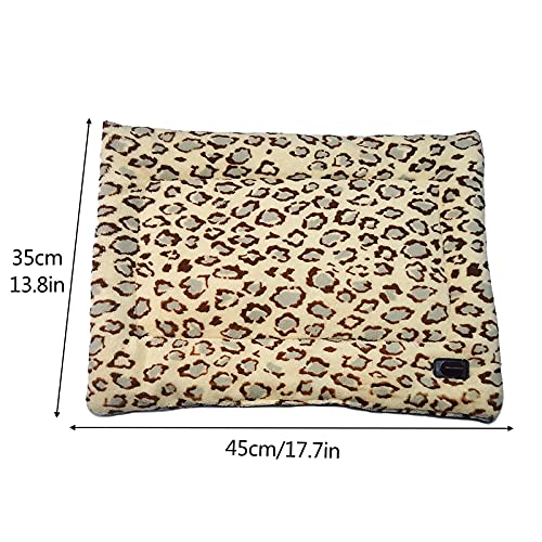 DINGWS Almohadilla de calefacción para mascotas, calentador eléctrico para mascotas con calefacción térmica para perros, gatos y almohadilla térmica (leopardo-L)