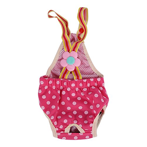 Dioche Pañal de Perro Hembra, Pañal de Perro Hembra Lavable y Reutilizable con Tirantes, Pantalones de Ropa Interior Fisiológicos Sanitarios Menstruales(L)