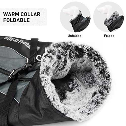 Dociote Abrigo para Perro con Arnes - Reflectante de Invierno Chaqueta Ropa con Forro Polar para Perros medianos y Grandes Gris 6XL