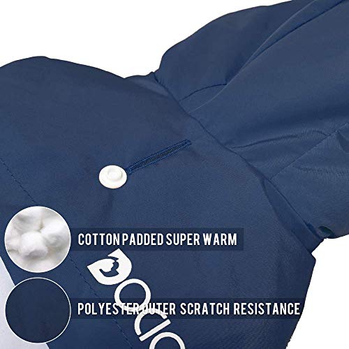 Dociote Abrigo para Perros pequeños, Perro Ropa para Invierno con Capucha Forro Polar Chaqueta para Perros pequeños Cachorro Mascota Azul L