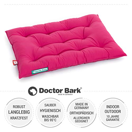 Doctor Bark Cojín para perros Urban – Cama ortopédica para perros – Lavable hasta 95 °C – Robusto para interior – Colchón para perros – Fabricado en Alemania (M – 70 x 50 cm, rosa caliente)