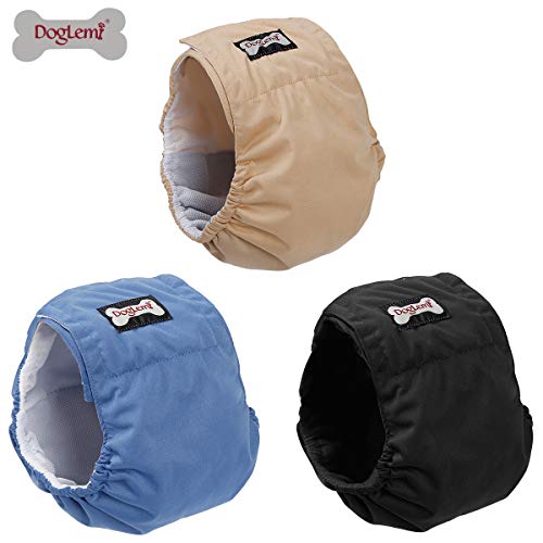 Doglemi Pañales Lavables para Perros machos, Bragas higiénicas para desenredar Las Costuras, 6 tamaños Disponibles de XS a XXL, Aptos para Todos los Perros (XS: 24-33cm, 3-Packs)