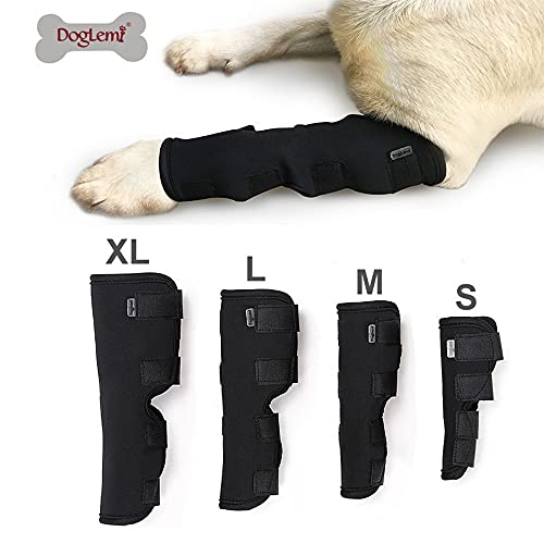 Doglemi Perro Hock Brace pierna trasera mascota rodillera vendaje protector prevenir perros lamiendo heridas alivio del dolor, cuidado de las articulaciones suministros de salud canina