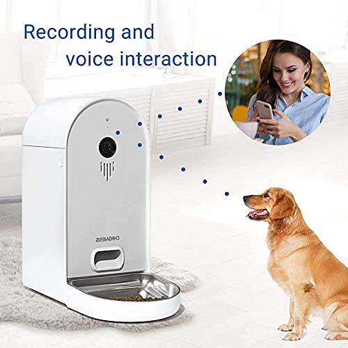 DOGNESS Smart CAM - Comedero automático con cámara, micrófono y Altavoz, Control de Aplicaciones, Color Gris