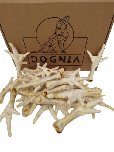 DOGNIA | Snack Natural para Perros Patas de Pollo Blancas | Snack Natural para Perros Sabor Pollo.20unidades