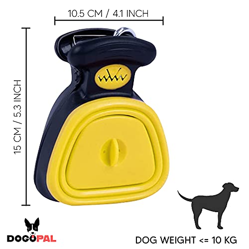 DOGOPAL Recogedor de Caca para Perros y Gatos con Dispensador de Bolsas para los Excrementos - Pala Portátil Fácil de Llevar & Incluye 4 Rollos de Bolsas & Todos los Tamaños de Mascota (S, Azul)