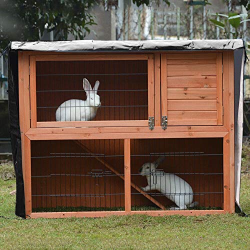 DONGZHI Conejo Conejera Cubrir Doble Capa Conejo Jaula Polvo Cubrir Oxford Paño Impermeable Mascota Casa Protector Cubrir Mueble Cubrir (Color : Black, Tamaño : 122x50x105cm)