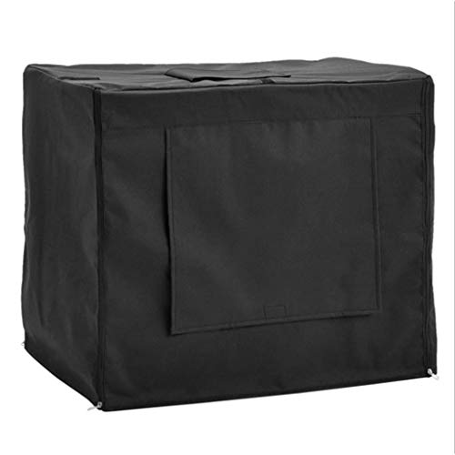 DONGZHI Perrera Casa Cubrir Impermeable A Prueba de Polvo Durable Oxford Mascota Jaula Cubrir Plegable Lavable Al Aire Libre Mascota Perrera Caja Cubrir (Color : Black, Tamaño : 60x52x46cm)