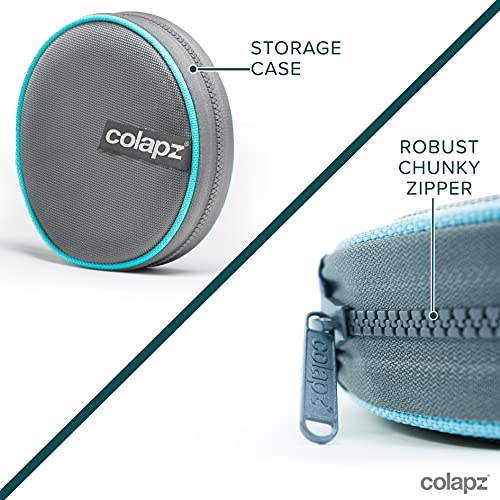 Dos tazones plegables para perros - Tazón de agua para perros - Tazón plegable con estuche de viaje - Azul