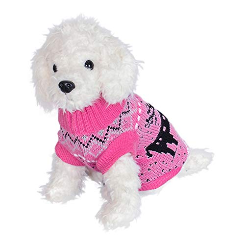 Doubleer Jerseys para Perros Suéteres navideños con Renos Lindos Prendas de Punto de Invierno Ropa de Navidad Abrigos clásicos cálidos para pequeños medianos Grandes, XS-XXL, 4 Colores