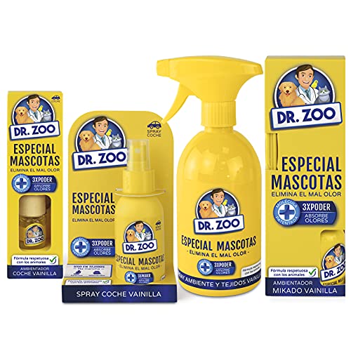 Dr. Zoo 25440200 Pack Ambientadores Casa y Coche Especial Mascotas 4 Unidades, Vidrio, pehd, Talla Unica