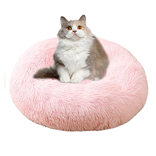 Dracol Cama para gatos, cesta para perros, cesta redonda para gatos, cojín para donuts, cojín suave y cómodo, cojín para perros de perrera, lavable, ortopédico