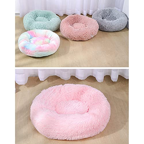 Dracol Cama para gatos, cesta para perros, cesta redonda para gatos, cojín para donuts, cojín suave y cómodo, cojín para perros de perrera, lavable, ortopédico