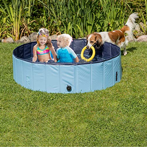 DreiWasser Piscina plegable para perros y mascotas, piscina al aire libre, plegable, antideslizante, de PVC duro, para mascotas grandes y Xtra perros grandes, niños, mascotas (120 cm x 30 cm)