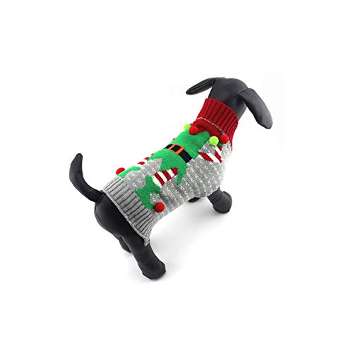 Dr.JIEER - Disfraz de perro de algodón para Navidad, día de invierno, abrigo de punto, para mascotas, disfraz de moda, vacaciones, regalo para clown,L