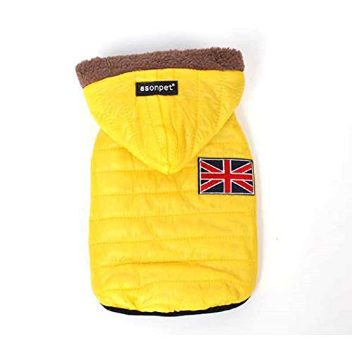 Ducomi Alaska – Chaqueta para perro impermeable con capucha, abrigo de invierno para perros de tamaño pequeño o mediano, acolchado con interior de forro polar y cierre de botones automáticos