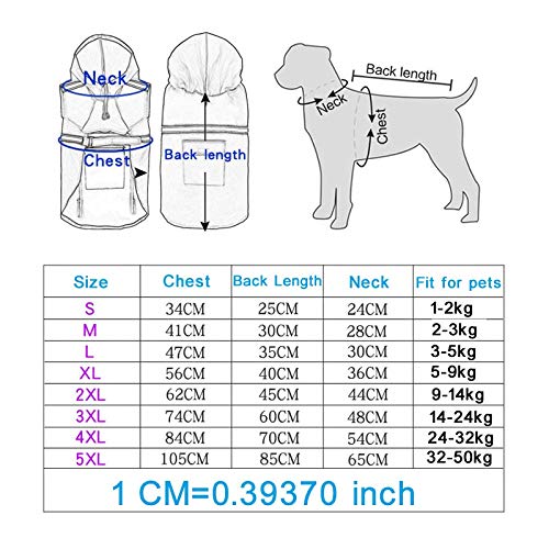 Ducomi Chubasquero impermeable para perro – Talla pequeña, mediana y grande – Capa de lluvia para perros con cierre y bolsillo – Abrigo con banda reflectante y capucha ajustable (amarillo, 3XL)