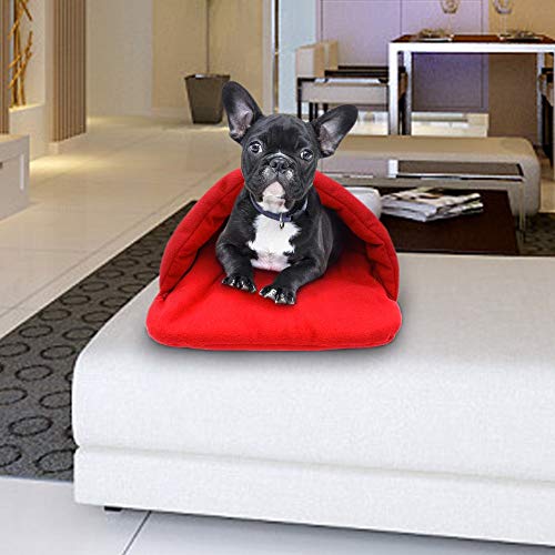 Ducomi Noble Cama para Perros y Gatos de Tamaño Mediano y Pequeño - Cama para Perro y Gato de Suave Forro Polar, Saco de Dormir para Animales, Cálido y Cómodo de Interior y Viaje