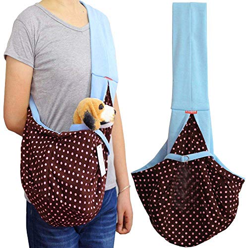 Ducomi Pets - Transportín con correa de tela suave para perros y cachorros (M, Light Blue)