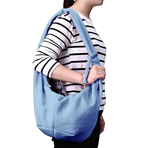 Ducomi Pets - Transportín con correa de tela suave para perros y cachorros (M, Light Blue)