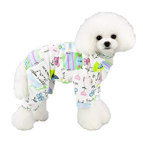 Ducomi Piji - Pijama para perros de algodón de talla pequeña y mediana - Pijama para gatos con 4 patas - Conjunto de disfraz de animales domésticos - Disfraz de Halloween y carnaval (animal, M)