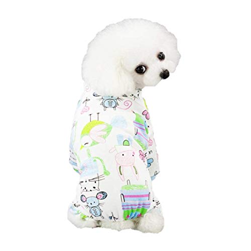 Ducomi Piji - Pijama para perros de algodón de talla pequeña y mediana - Pijama para gatos con 4 patas - Conjunto de disfraz de animales domésticos - Disfraz de Halloween y carnaval (animal, M)