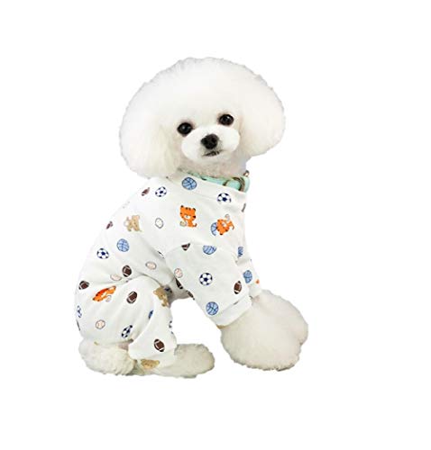 Ducomi Piji Pijama Perro Algodón Perros Talla Pequeña y Mediana - Pijamas Gatos 4 Zampe - Conjunto de Traje de Animales Domédicos, Gato - Disfraz Ropa Halloween Carnaval (Football M)