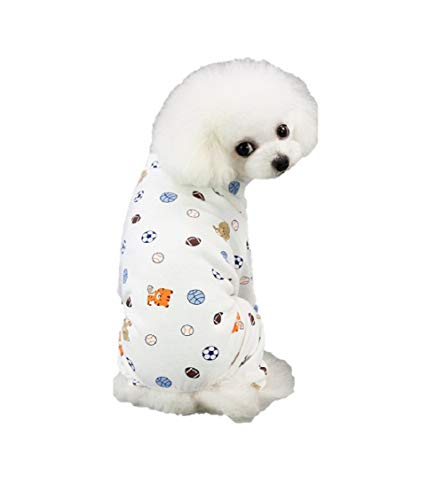 Ducomi Piji Pijama Perro Algodón Perros Talla Pequeña y Mediana - Pijamas Gatos 4 Zampe - Conjunto de Traje de Animales Domédicos, Gato - Disfraz Ropa Halloween Carnaval (Football M)