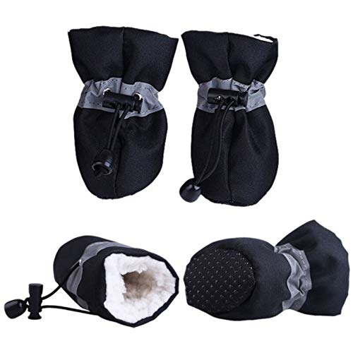 Ducomi Zapatilla antideslizante antilluvia para perros – Zapato para perro de lluvia – Protección para las patas transpirables, impermeable, piel interior y suela antideslizante (Fluo Yellow, S)