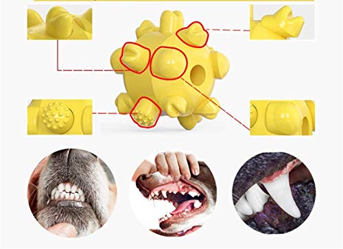 DUJIAOSHOU Estaca para perro en tierra, cable y estaca, correa de plomo para perro, anclaje de tierra en espiral resistente con bola molar de juguete (amarillo)