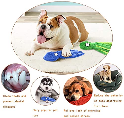 Durable Interactive - Juguete de peluche para perro, pulpo, para dentición de cachorros, tamaño pequeño, mediano, grande, entrenamiento y juego (naranja)