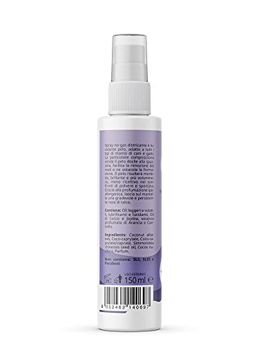 DYNAMOPET BenesserePet Snodix Desenredante Pelo Perros y Gatos 150 ml, Desenredante y Abrillantador de Cabello, Spray para Perros y Gatos desenreda Nudos, Facilita la eliminación de Nudos