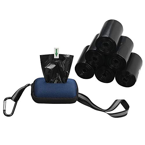 Dynko Perro Bolsas con 1 Dispensador y Clip, Bolsas para excrementos de Perro, 1400 Bolsas, Negro