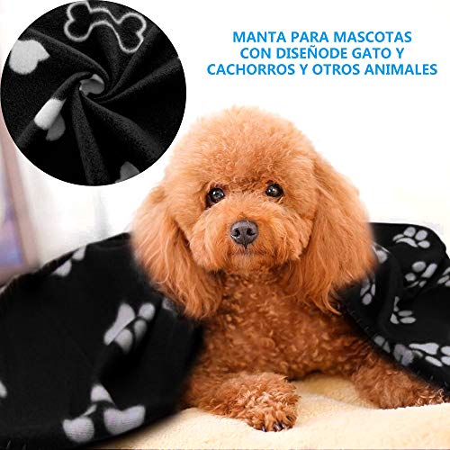 DZL- 3 Piezas Manta para Perros Duradera Primera Calidad Manta Suave de Microfibra Alfombra Manta para Perro Gato Otoño e Invierno (100 * 120CM-3PC)