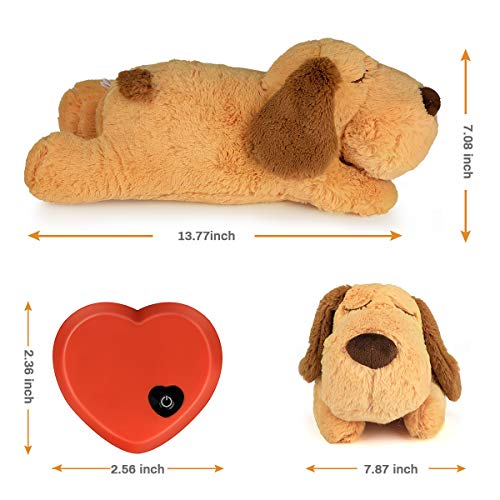 E-More Juguete De Peluche para Perros Heart Beat Puppy Behavioral Aid Toy, Cachorros Recién Nacidos Ansiedad De Separación De Ayuda para Dormir