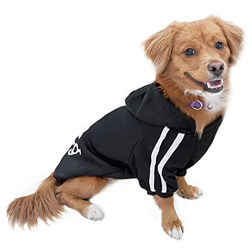 Eastlion Jersey para perro o cachorro, camiseta cálida, abrigo para mascotas, color negro, talla XXL