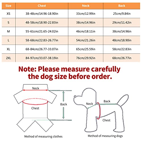 Eastlion Ropa a Cuadros Abrigo de Perro para Invierno Chaleco cálido para Mascotas Ropa de Chaqueta de Perro para Perros Pequeños Medianos Grandes,Rojo,2XL