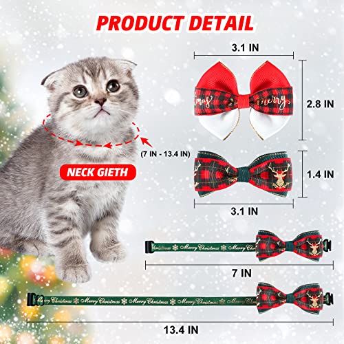 EasyAcc Collares para Gatos Perros Pajarita para Mascotas Suave Ajustables de Navidad año Deracción del Cabello