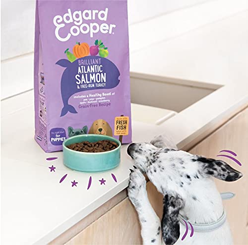 Edgard & Cooper Pienso Cachorros Comida Seca Natural Sin Cereales 7kg Salmón y Pavo, Fácil de digerir, Alimentación Sana Sabrosa y equilibrada