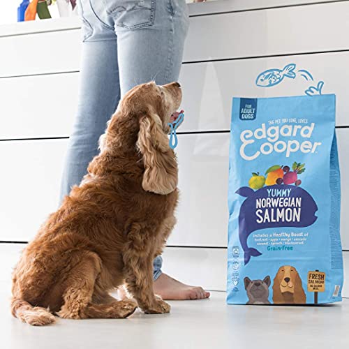 Edgard & Cooper Pienso Perros Adultos Comida Seca Natural Sin Cereales Hipoalergenico 12kg Salmon Fresco, Fácil de digerir, Alimentación Sana Sabrosa y equilibrada, Proteína