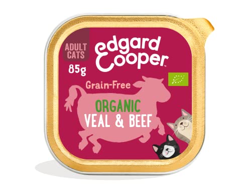 Edgard & Cooper Pienso y Comida Humeda Gato Adulto,19x85g Ternera y Vacuno Ecológicos, Sin Cereales, Fácil de digerir, Alimentación Sana Sabrosa y equilibrada