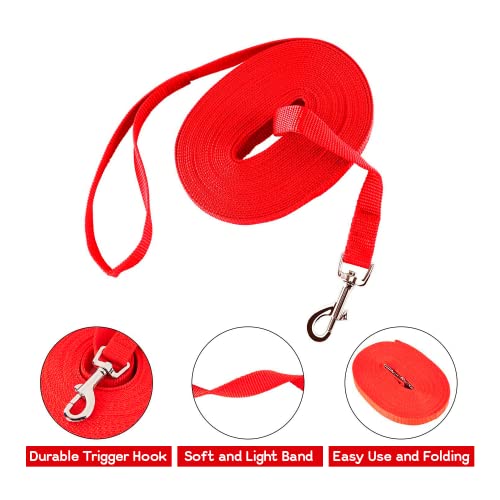 Edipets, Correa Perro Larga, Adiestramiento, Resistente 1.5m / 3m / 5m / 10m / 15m, de Naylon, Fuerte para Camping Paseo, para Perros/Mascotas Grande/Mediano/Pequeño (3 Metros, Rojo)