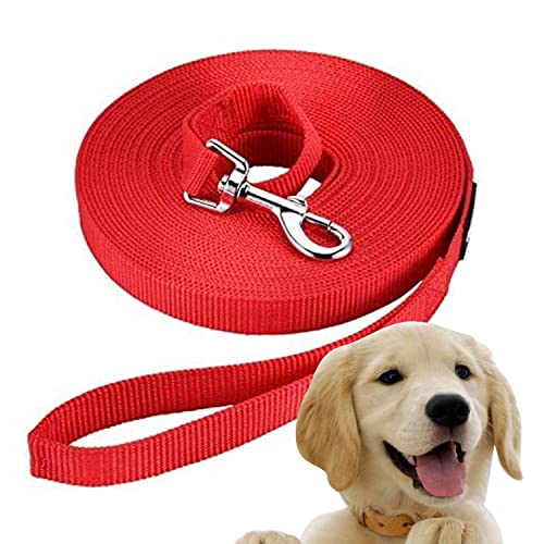 Edipets, Correa Perro Larga, Adiestramiento, Resistente 1.5m / 3m / 5m / 10m / 15m, de Naylon, Fuerte para Camping Paseo, para Perros/Mascotas Grande/Mediano/Pequeño (3 Metros, Rojo)