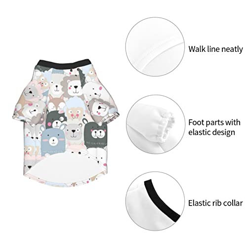 EDJKEJYCO Happy Zoo - Ropa para perro, diseño de pijama para perros pequeños, medianos y grandes