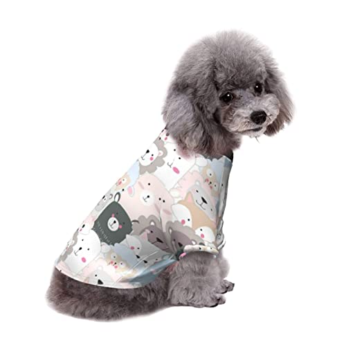 EDJKEJYCO Happy Zoo - Ropa para perro, diseño de pijama para perros pequeños, medianos y grandes