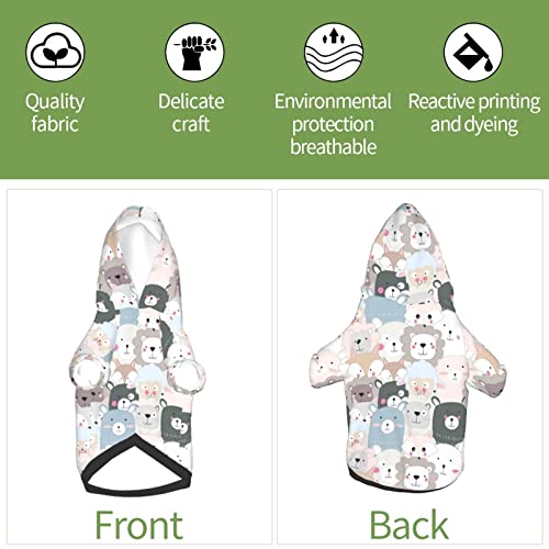 EDJKEJYCO Happy Zoo - Sudadera con capucha para perro con capucha para perros pequeños, medianos y grandes