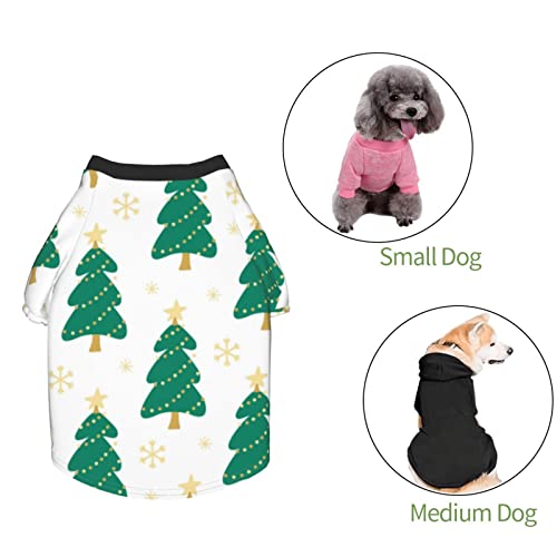 EDJKEJYCO Linda ropa de perro de árbol de Navidad de dibujos animados, lindo pijama de perro, camisa de perro para perros pequeños y medianos gatos