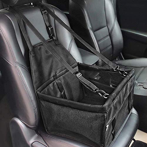 EEM Pet Reinforce Car Booster Seat for Dog/Cat,Waterproof Puppy Car Seat for Medium Pets Under 15 LB,Portable and Breathable with Seat Belt Dog Carrier,Safety Stable for Travel