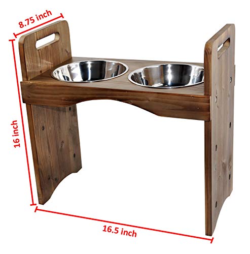 Eitida Comedero Elevado para Cuenco para Perros Gatos,con 3 Alturas Ajustables y 2 tazones de Acero Inoxidable, Adecuado para Perros o Gatos Grandes, medianos y pequeños.para Mascota