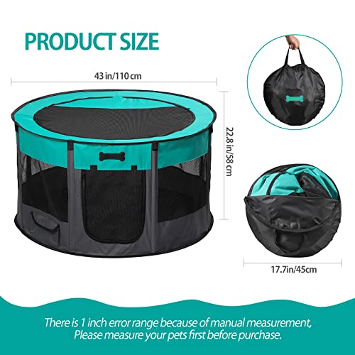 EKXOZV Recinto Plegable para Mascotas, Parque para Animales para Cachorros, Gatos, Conejos, Parque para Perros de Juego Entrenamiento Dormitorio ​para Uso en Interiores y Exteriores 110x110x58 CM